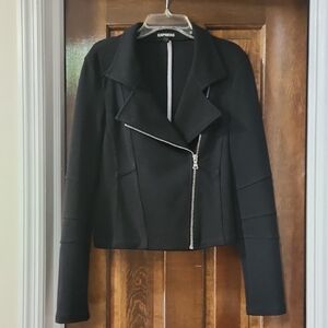 Express Black Blazer Asymmetrical Zipper Tailored